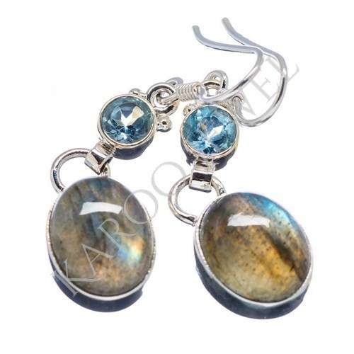 KJ COLLECTION - Natural LABRADORITE & TOPAZ in Sterling Silver