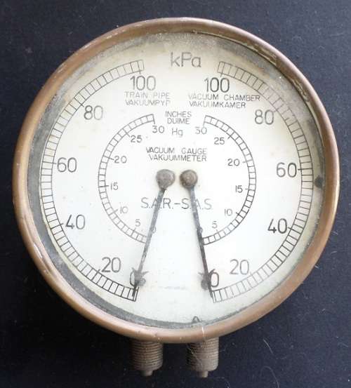 Railwayana - SAR vacuum gauge