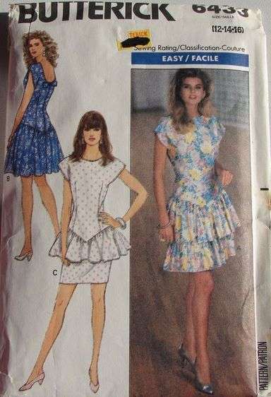 Sewing Pattern - Butterick # 6433 (sizes 12-14-16)
