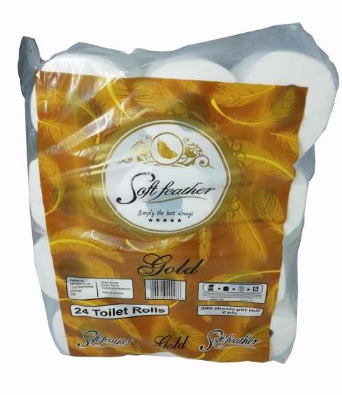 24 Pc Gold Soft Feather Tissue / Toilet Paper