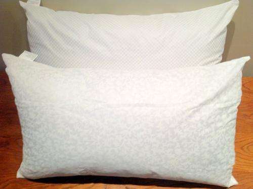 2 x ART SILK PILLOWS - GENTLE FIRM FIBRE FILLING - RETAINS SHAPE - PROVIDES NECK SUPPORT
