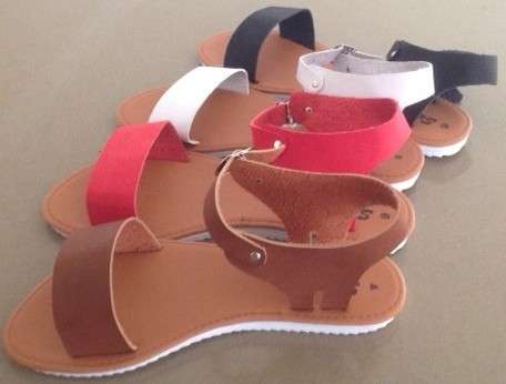 3 PAIRS x LEATHER UPPER SANDALS - RED, BROWN or WHITE - BARGAIN ! LOCALLY MANUFACTURED