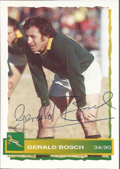 1994 GERALD BOSCH [SPRINGBOK  OLD GREATS] SPORTS DECK CARD -  Autographed -