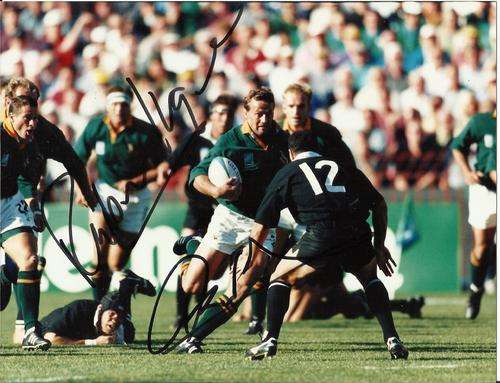 1995 RWC FINAL A5 AGFA PHOTO - AUTOGRAPHED [See description+ Photo]