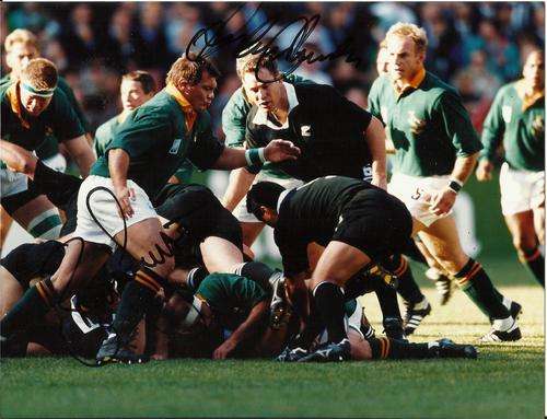 1995 RWC FINAL A5 AGFA PHOTO - AUTOGRAPHED [See description+ Photo]