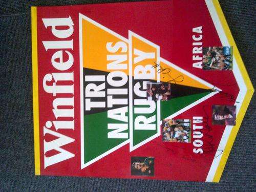 TRI NATION POSTER SIGNED BY THE CAPTAINS[See pictures]