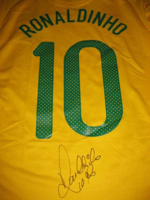 Ronaldinho signed Brazil 2010 World Cup home shirt