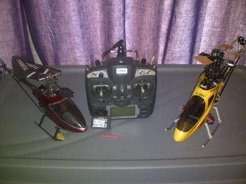 TWO RC HELIS PLUS TURNIGY 9X TX