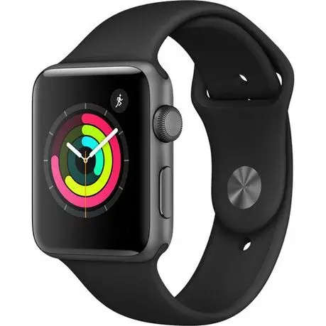 Apple Watch 3 (42mm, Space Gray Aluminium, Black Sport Band)