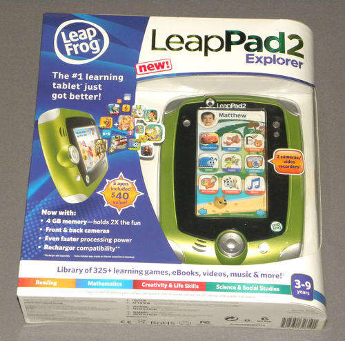 *LATEST* Leap Frog LeapPad 2 Explorer Green Boys Tablet 4 GB 2 Cameras + 5 Apps