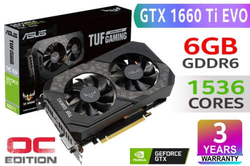 ASUS TUF Gaming GeForce GTX 1660 Ti EVO 6GB GDDR6 Gaming Graphics Card | FREE Delivery
