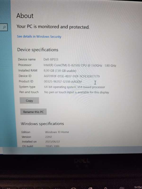 Dell XPS 13 9370 Laptop | 8th Gen i5 | 8GB RAM | 256GB NVMe | R30 Delivery