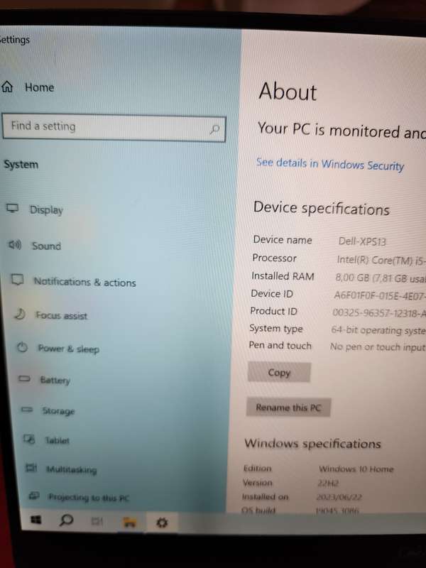 Dell XPS 13 9370 Laptop | 8th Gen i5 | 8GB RAM | 256GB NVMe | R30 Delivery