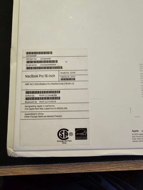 Apple MacBook Pro 16-inch | Core-i9 | AMD 5500M | 32GB RAM | 2TB SSD | R30 Delivery