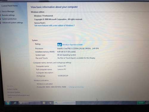 Lenovo T530i i3 6gb RAM