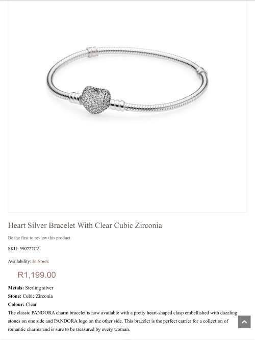Pandora Silver Bracelet  With Heart-Shaped Clasp And Clear Cubic Zirconia SKU: 590729CZ