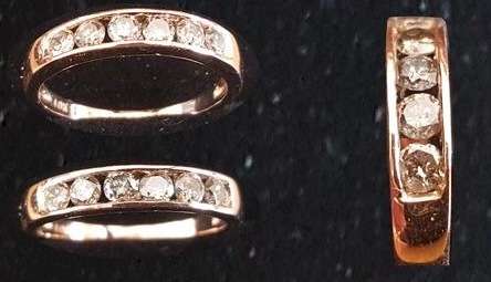 Solid 10k Yellow Gold Half Eternity Ring