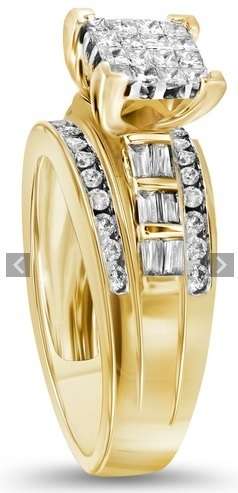 INVISIBLE DESIGN 1.00ct DIAMOND RING IN YELLOW GOLD with CERTIFICATE
