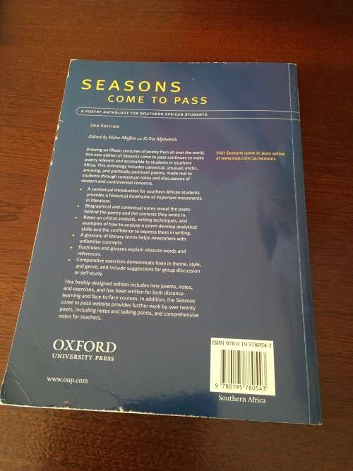 Seasons Come to Pass - A Poetry Anthology for Southern African Students (Paperback, 2nd ed)