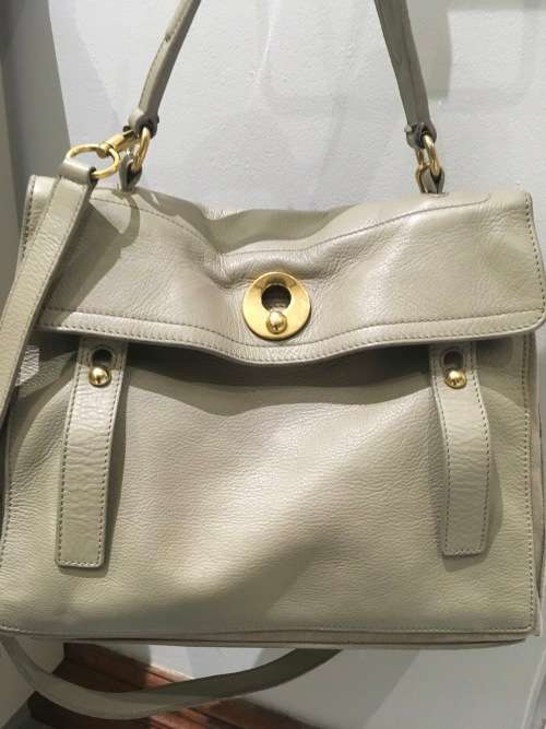 Yves Saint Laurent MUSE TWO Bag in Stone/ Ivory  - 100% Authentic / Free Overnight Delivery
