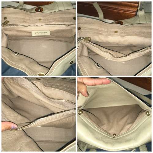 Yves Saint Laurent MUSE TWO Bag in Stone/ Ivory  - 100% Authentic / Free Overnight Delivery