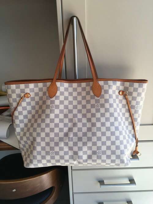 Authentic LOUIS VUITTON Neverfull GM Damier Azur Tote Bag