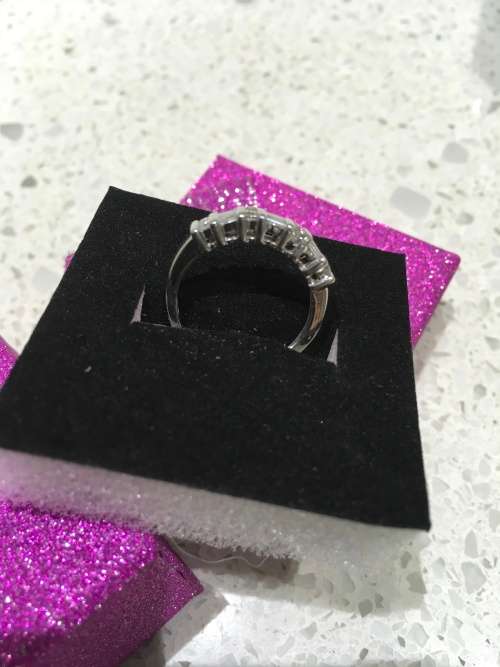 Solid 18k White Diamond Half Eternity Ring - Beautiful and Sparkling