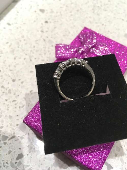 Solid 18k White Diamond Half Eternity Ring - Beautiful and Sparkling