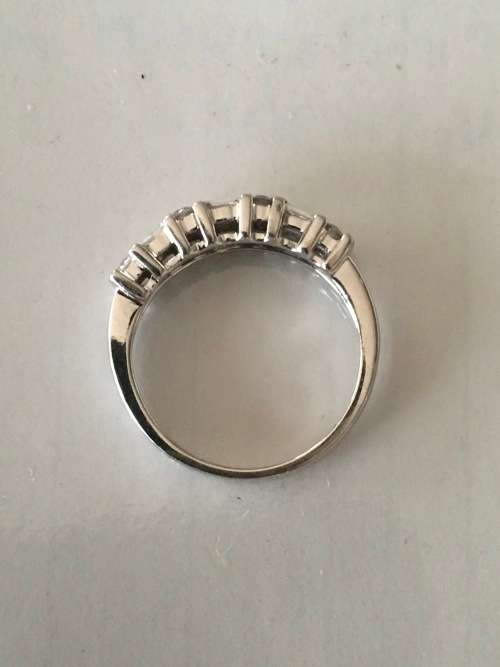 Solid 18k White Diamond Half Eternity Ring - Beautiful and Sparkling