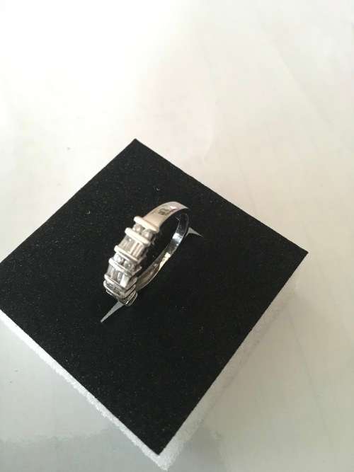 Solid 18k White Diamond Half Eternity Ring - Beautiful and Sparkling