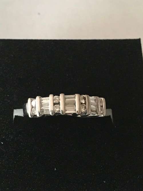 Solid 18k White Diamond Half Eternity Ring - Beautiful and Sparkling