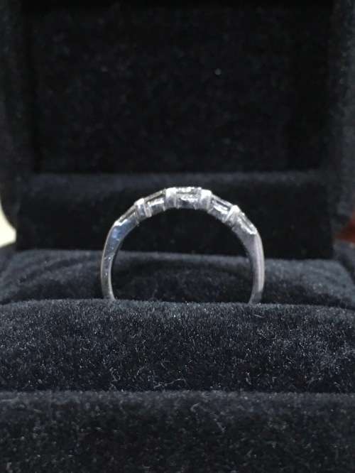 SOLID 9kt WHITE GOLD PRINCESS CUT Diamond Half Eternity Ring