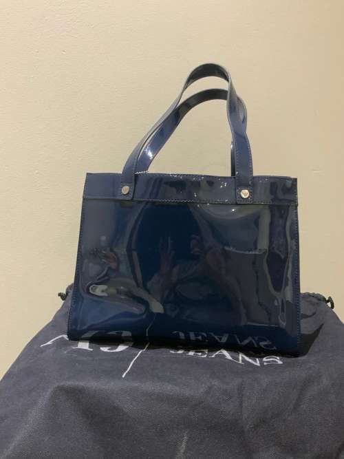 Armani Jeans Logo Patent Tote