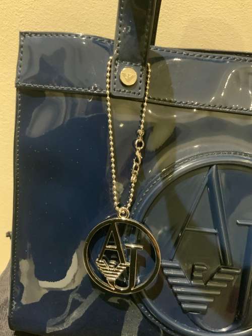 Armani Jeans Logo Patent Tote