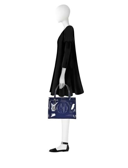 Armani Jeans Logo Patent Tote