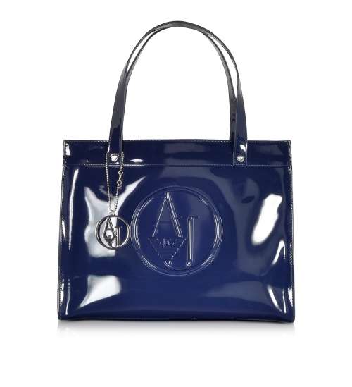 Armani Jeans Logo Patent Tote