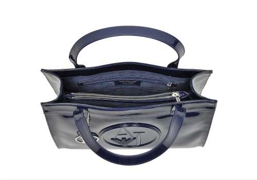 Armani Jeans Logo Patent Tote