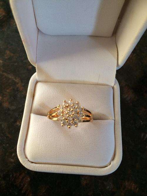 SPARKLING STUDDED CUBIC ZIRCONIA RING