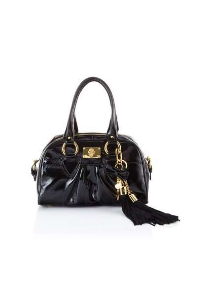 For  Mahry Only !!JUST CAVALLI by ROBERTO CAVALLI Patent Leather Double Handle Tote w/ Tassels Bag