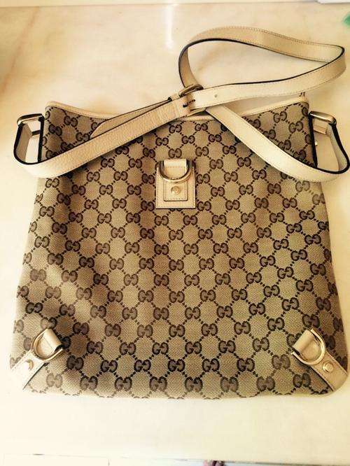 Vintage GUCCI Monogram canvas Abbey Messenger Bag