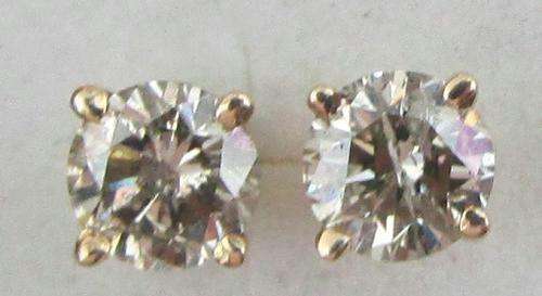 STUNNING 3/4ct SPECIAL VALENTINES SALE  [R32865]** [0.785ct] DIAMOND STUD in YELLOW GOLD