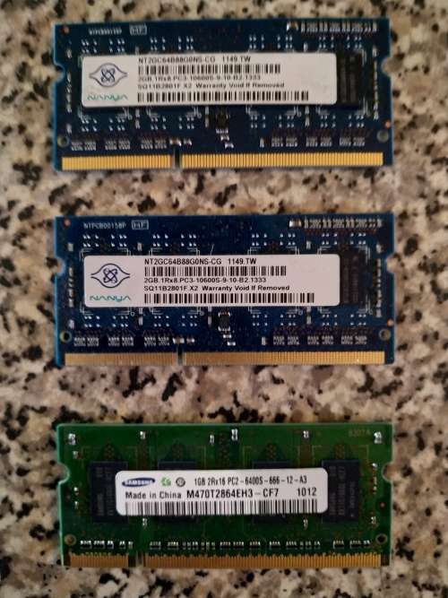 2 x 2Gb DDR3 & 1Gb DDr2 Laptop RAM