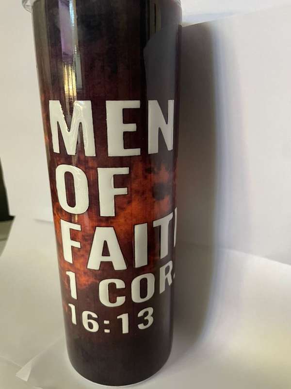 Hot & Cold Tall Tumbler (Mug ) - Lion print : "Men of Faith" : Great gift