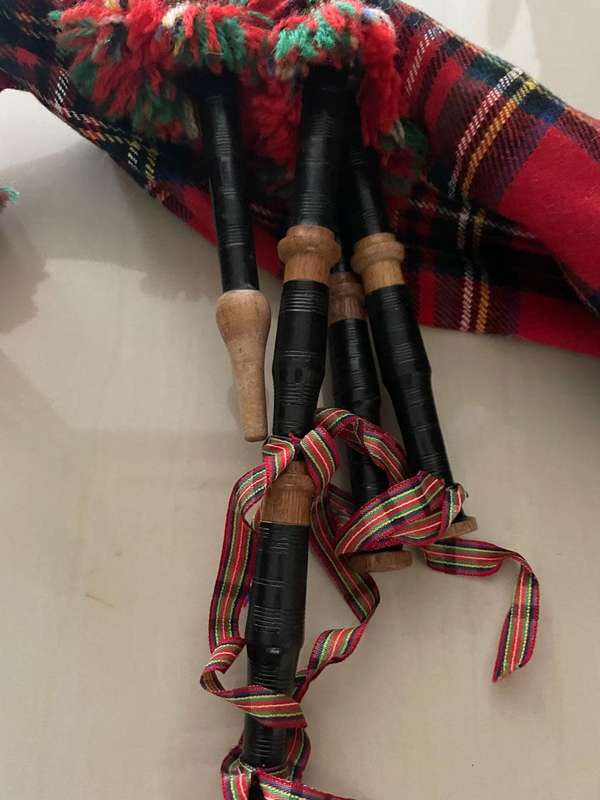 Antique Bagpipes set - mini - these are very rare and hard to come by - good condition