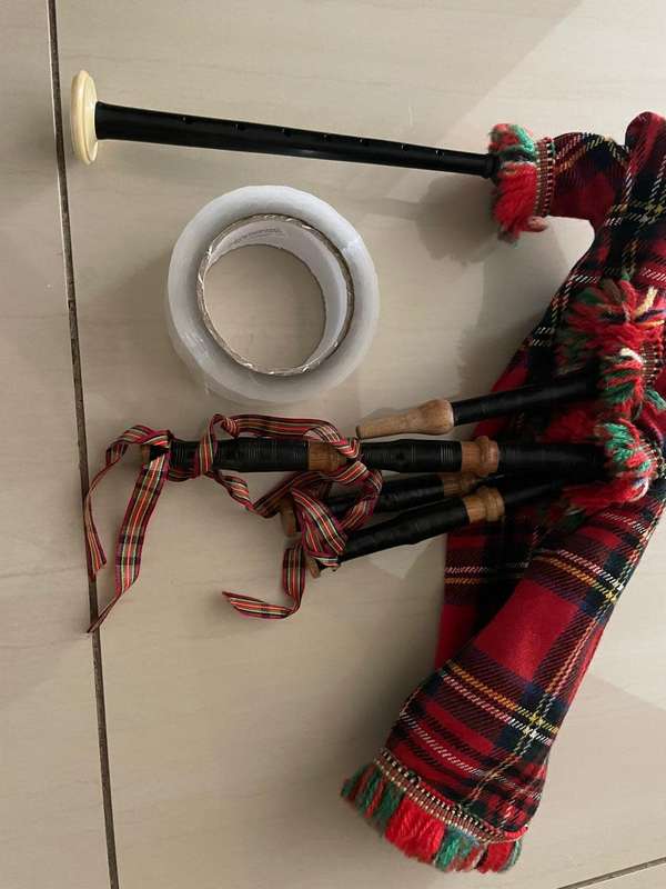Antique Bagpipes set - mini - these are very rare and hard to come by - good condition