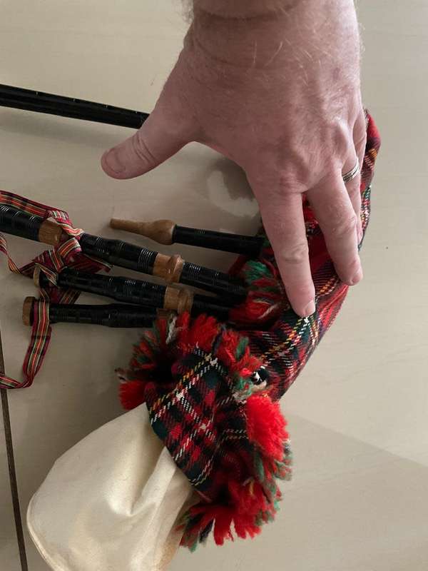 Antique Bagpipes set - mini - these are very rare and hard to come by - good condition