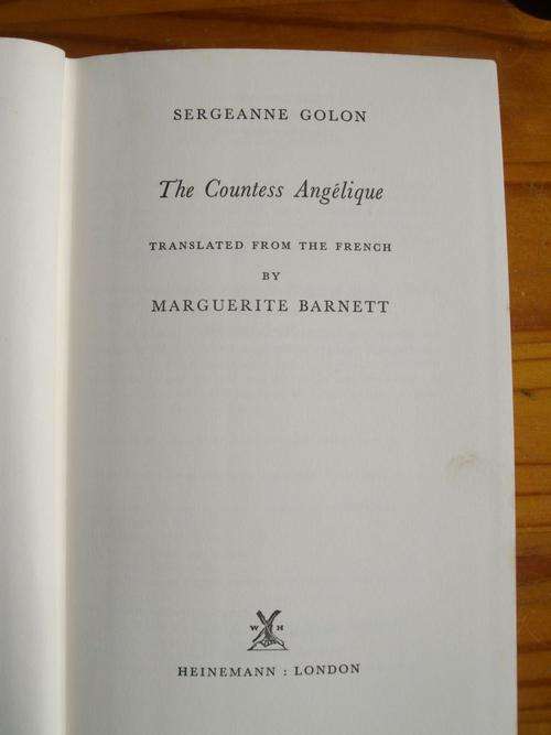 THE COUNTESS ANGELIQUE BY SERGEANNE GOLON - FIRST EDITION