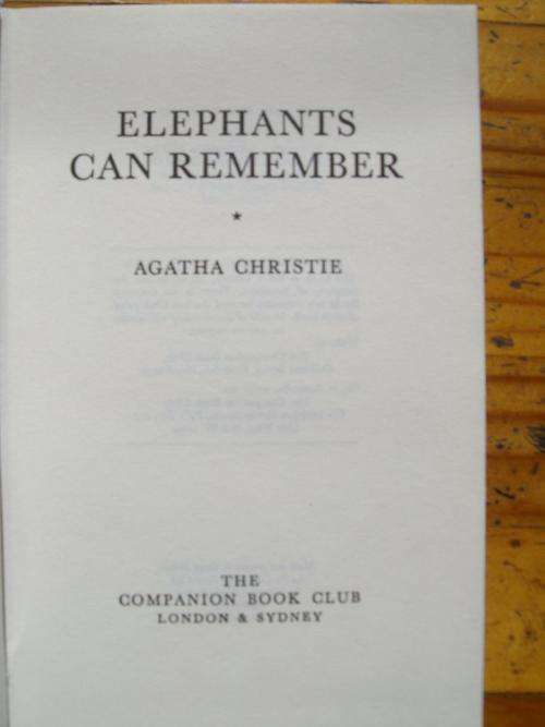AGATHA CHRISTIE - ELEPHANTS CAN REMEMBER