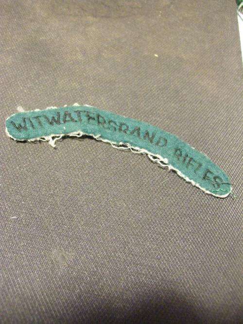 WITWATERSRAND RIFLES CLOTH SHOULDER TITLE