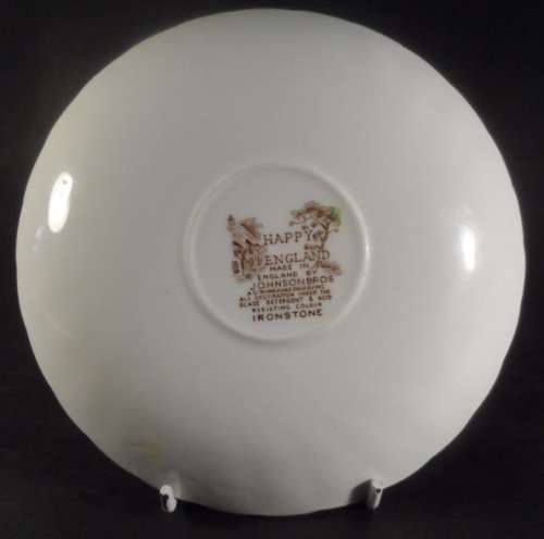 JOHNSON BROTHERS FINE CHINA SAUCER  " HAPPY ENGLAND " IRONSTONE